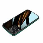 For iPhone 12 mini SULADA  Aviation Aluminum Frame Nano Glass TPU Case(Dark Night Green)