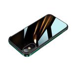 For iPhone X / XS SULADA Shockproof Aviation Aluminum Metal Frame + Nano Glass + TPU Protective Case(Dark Night Green)