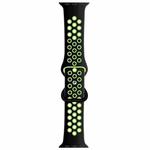 Butterfly Buckle Dual-tone Liquid Silicone Watch Band For Apple Watch Series 8&7 41mm / SE 2&6&SE&5&4 40mm / 3&2&1 38mm(Black+Yellow)