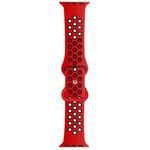 Butterfly Buckle Dual-tone Liquid Silicone Watch Band For Apple Watch Series 8&7 41mm / SE 2&6&SE&5&4 40mm / 3&2&1 38mm(Red+Black)