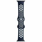 Butterfly Buckle Dual-tone Liquid Silicone Watch Band For Apple Watch Series 8&7 41mm / SE 2&6&SE&5&4 40mm / 3&2&1 38mm(Navy+White)