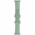 Butterfly Buckle Dual-tone Liquid Silicone Watch Band For Apple Watch Series 8&7 41mm / SE 2&6&SE&5&4 40mm / 3&2&1 38mm(Cloudy Gray+Gray Green)