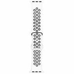 Butterfly Buckle Dual-tone Liquid Silicone Watch Band For Apple Watch Ultra 49mm / Series 8&7 45mm / SE 2&6&SE&5&4 44mm / 3&2&1 42mm(White+Black)