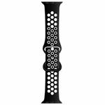 Butterfly Buckle Dual-tone Liquid Silicone Watch Band For Apple Watch Ultra 49mm / Series 8&7 45mm / SE 2&6&SE&5&4 44mm / 3&2&1 42mm(Black+White)