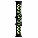Butterfly Buckle Dual-tone Liquid Silicone Watch Band For Apple Watch Ultra 49mm / Series 8&7 45mm / SE 2&6&SE&5&4 44mm / 3&2&1 42mm(Black+Yellow)