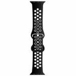 Butterfly Buckle Dual-tone Liquid Silicone Watch Band For Apple Watch Ultra 49mm / Series 8&7 45mm / SE 2&6&SE&5&4 44mm / 3&2&1 42mm(Black+Grey)