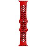 Butterfly Buckle Dual-tone Liquid Silicone Watch Band For Apple Watch Ultra 49mm / Series 8&7 45mm / SE 2&6&SE&5&4 44mm / 3&2&1 42mm(Red+Black)