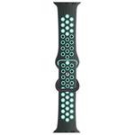 Butterfly Buckle Dual-tone Liquid Silicone Watch Band For Apple Watch Ultra 49mm / Series 8&7 45mm / SE 2&6&SE&5&4 44mm / 3&2&1 42mm(Grey+Teal)