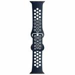 Butterfly Buckle Dual-tone Liquid Silicone Watch Band For Apple Watch Ultra 49mm / Series 8&7 45mm / SE 2&6&SE&5&4 44mm / 3&2&1 42mm(Navy+White)