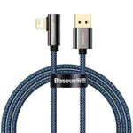 Baseus CACS000003 Legend Series 2.4A USB to 8 Pin Elbow Fast Charging Data Cable, Cable Length:1m(Blue)