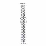 Metal Buckle Silicone Watch Band For Apple Watch Series 8&7 41mm / SE 2&6&SE&5&4 40mm / 3&2&1 38mm(White+Black)