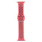 Metal Buckle Silicone Watch Band For Apple Watch Series 8&7 41mm / SE 2&6&SE&5&4 40mm / 3&2&1 38mm(Red+Black)