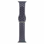 Metal Buckle Silicone Watch Band For Apple Watch Ultra 49mm / Series 8&7 45mm / SE 2&6&SE&5&4 44mm / 3&2&1 42mm(Dark Gray+Black)