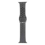 Metal Buckle Silicone Watch Band For Apple Watch Ultra 49mm / Series 8&7 45mm / SE 2&6&SE&5&4 44mm / 3&2&1 42mm(Olive Green+Black)