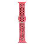 Metal Buckle Silicone Watch Band For Apple Watch Ultra 49mm / Series 8&7 45mm / SE 2&6&SE&5&4 44mm / 3&2&1 42mm(Red+Black)