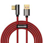 Baseus CACS000509 Legend Series 66W USB to USB-C / Type-C Elbow Fast Charging Data Cable, Cable Length:2m(Red)