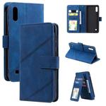 For Samsung Galaxy A10 / M10 Skin Feel Business Horizontal Flip PU Leather Case with Holder & Multi-Card Slots & Wallet & Lanyard & Photo Frame(Blue)