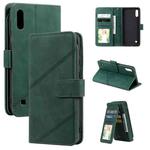 For Samsung Galaxy A10 / M10 Skin Feel Business Horizontal Flip PU Leather Case with Holder & Multi-Card Slots & Wallet & Lanyard & Photo Frame(Green)
