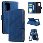 For Samsung Galaxy A52 5G / 4G Skin Feel Business Horizontal Flip PU Leather Case with Holder & Multi-Card Slots & Wallet & Lanyard & Photo Frame(Blue)