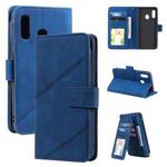 For Samsung Galaxy A20e Skin Feel Business Horizontal Flip PU Leather Case with Holder & Multi-Card Slots & Wallet & Lanyard & Photo Frame(Blue)