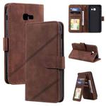 For Samsung Galaxy A5 2017 Skin Feel Business Horizontal Flip PU Leather Case with Holder & Multi-Card Slots & Wallet & Lanyard & Photo Frame(Brown)