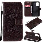 For OPPO Reno6 Pro 5G Sun Embossing Pattern Horizontal Flip Leather Case with Card Slot & Holder & Wallet & Lanyard(Brown)
