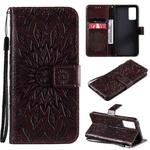 For vivo V21 Sun Embossing Pattern Horizontal Flip Leather Case with Card Slot & Holder & Wallet & Lanyard(Brown)