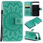 For Google Pixel 6 Pro Sun Embossing Pattern Horizontal Flip Leather Case with Card Slot & Holder & Wallet & Lanyard(Green)