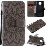 For Nokia 6.3 / G20 / G10 Sun Embossing Pattern Horizontal Flip Leather Case with Card Slot & Holder & Wallet & Lanyard(Grey)