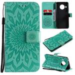 For Nokia X20 / X10 Sun Embossing Pattern Horizontal Flip Leather Case with Card Slot & Holder & Wallet & Lanyard(Green)