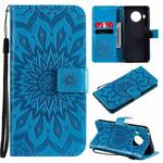 For Nokia X20 / X10 Sun Embossing Pattern Horizontal Flip Leather Case with Card Slot & Holder & Wallet & Lanyard(Blue)