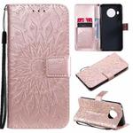 For Nokia X20 / X10 Sun Embossing Pattern Horizontal Flip Leather Case with Card Slot & Holder & Wallet & Lanyard(Rose Gold)