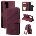 For Huawei P40 Pro Skin Feel Business Horizontal Flip PU Leather Case with Holder & Multi-Card Slots & Wallet & Lanyard & Photo Frame(Red)