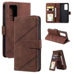 For Huawei P40 Pro Skin Feel Business Horizontal Flip PU Leather Case with Holder & Multi-Card Slots & Wallet & Lanyard & Photo Frame(Brown)