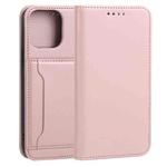 For iPhone 13 Pro Max Strong Magnetism Shockproof Horizontal Flip Liquid Feel Leather Case with Holder & Card Slots & Wallet (Rose Gold)