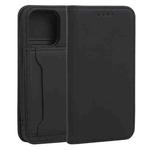 For iPhone 13 Pro Strong Magnetism Shockproof Horizontal Flip Liquid Feel Leather Case with Holder & Card Slots & Wallet (Black)