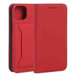 For iPhone 13 Strong Magnetism Shockproof Horizontal Flip Liquid Feel Leather Case with Holder & Card Slots & Wallet(Red)