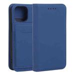 For iPhone 13 Strong Magnetism Shockproof Horizontal Flip Liquid Feel Leather Case with Holder & Card Slots & Wallet mini(Blue)