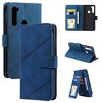 For Xiaomi Redmi Note 8 Skin Feel Business Horizontal Flip PU Leather Case with Holder & Multi-Card Slots & Wallet & Lanyard & Photo Frame(Blue)