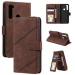 For Xiaomi Redmi Note 8 Skin Feel Business Horizontal Flip PU Leather Case with Holder & Multi-Card Slots & Wallet & Lanyard & Photo Frame(Brown)