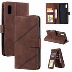 For Xiaomi Redmi 9A Skin Feel Business Horizontal Flip PU Leather Case with Holder & Multi-Card Slots & Wallet & Lanyard & Photo Frame(Brown)
