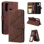 For Xiaomi Redmi Note 8T Skin Feel Business Horizontal Flip PU Leather Case with Holder & Multi-Card Slots & Wallet & Lanyard & Photo Frame(Brown)