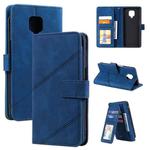 For Xiaomi Redmi Note 9 Pro/Note 9S Skin Feel Business Horizontal Flip PU Leather Case with Holder & Multi-Card Slots & Wallet & Lanyard & Photo Frame(Blue)