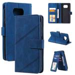 For Xiaomi Poco X3 NFC Skin Feel Business Horizontal Flip PU Leather Case with Holder & Multi-Card Slots & Wallet & Lanyard & Photo Frame(Blue)