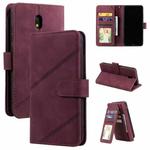 For Xiaomi Redmi 8A Skin Feel Business Horizontal Flip PU Leather Case with Holder & Multi-Card Slots & Wallet & Lanyard & Photo Frame(Red)