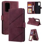 For Xiaomi Mi 10T 5G Skin Feel Business Horizontal Flip PU Leather Case with Holder & Multi-Card Slots & Wallet & Lanyard & Photo Frame(Red)