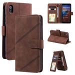 For Xiaomi Redmi 7A Skin Feel Business Horizontal Flip PU Leather Case with Holder & Multi-Card Slots & Wallet & Lanyard & Photo Frame(Brown)