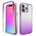 For iPhone 13 Shockproof High Transparency Two-color Gradual Change PC+TPU Candy Colors Protective Case(Purple)