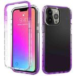 For iPhone 13 Pro Max Shockproof High Transparency Two-color Gradual Change PC+TPU Candy Colors Protective Case (Purple)