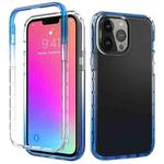 For iPhone 13 Pro Max Shockproof High Transparency Two-color Gradual Change PC+TPU Candy Colors Protective Case (Blue)